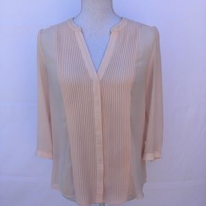 H&M Career V Neck Blouse Woman’s 6 Pale Pink